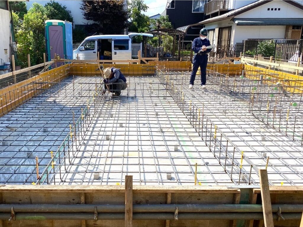 東京十二木の家  基礎配筋工事